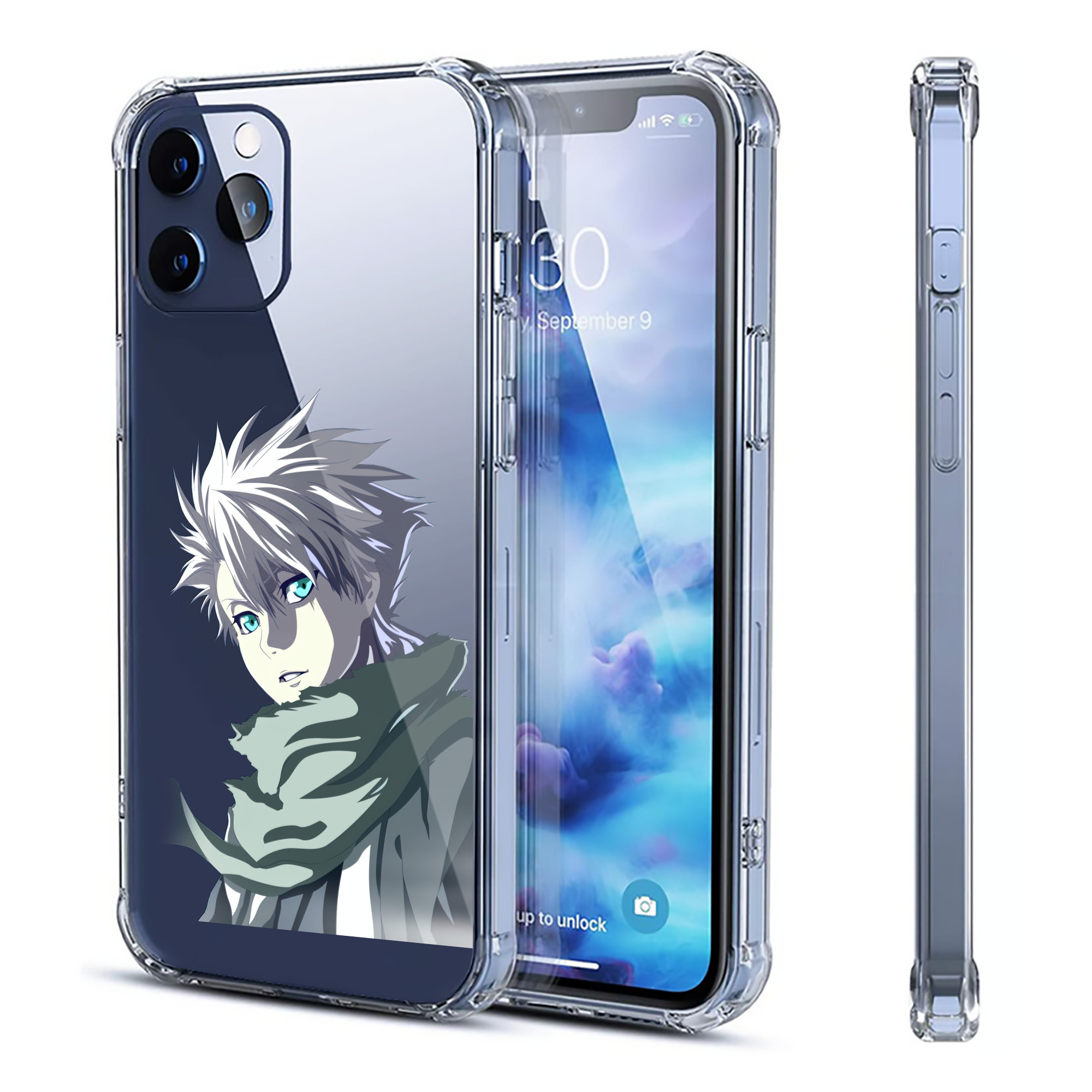 （画像用） ブリーチ 日番谷冬獅郎（ひつがや とうしろう） BLEACH Hitsugaya Toushirou 【iPhone 12シリーズ対応】透明スマホケース（クリアソフトケース）